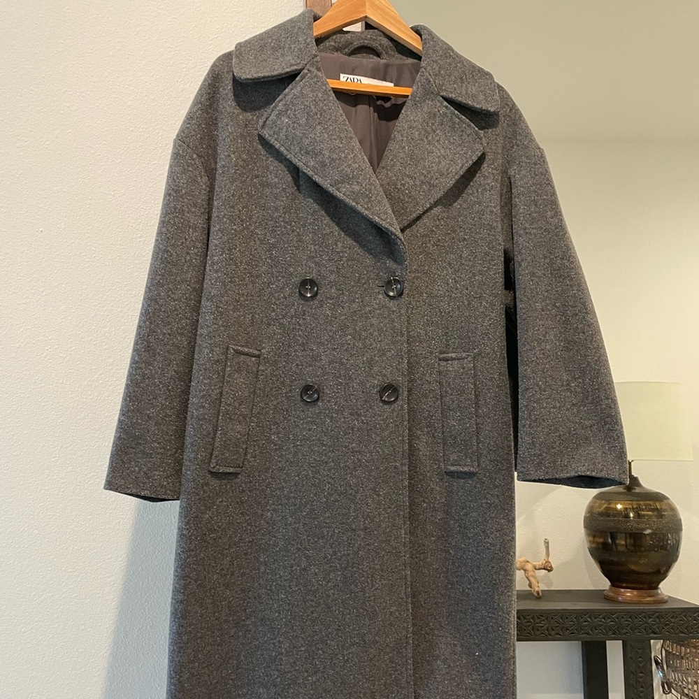 Zara Full Length Double Breasted Pea Coat
